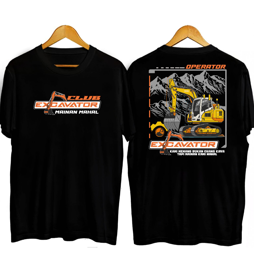 KAOS EXCAVATOR CLUB OPERATOR ALAT BERAT BIG SIZE JUMBO Bahan Cotton Combed 30s Kaos Pria-Wanita Unis