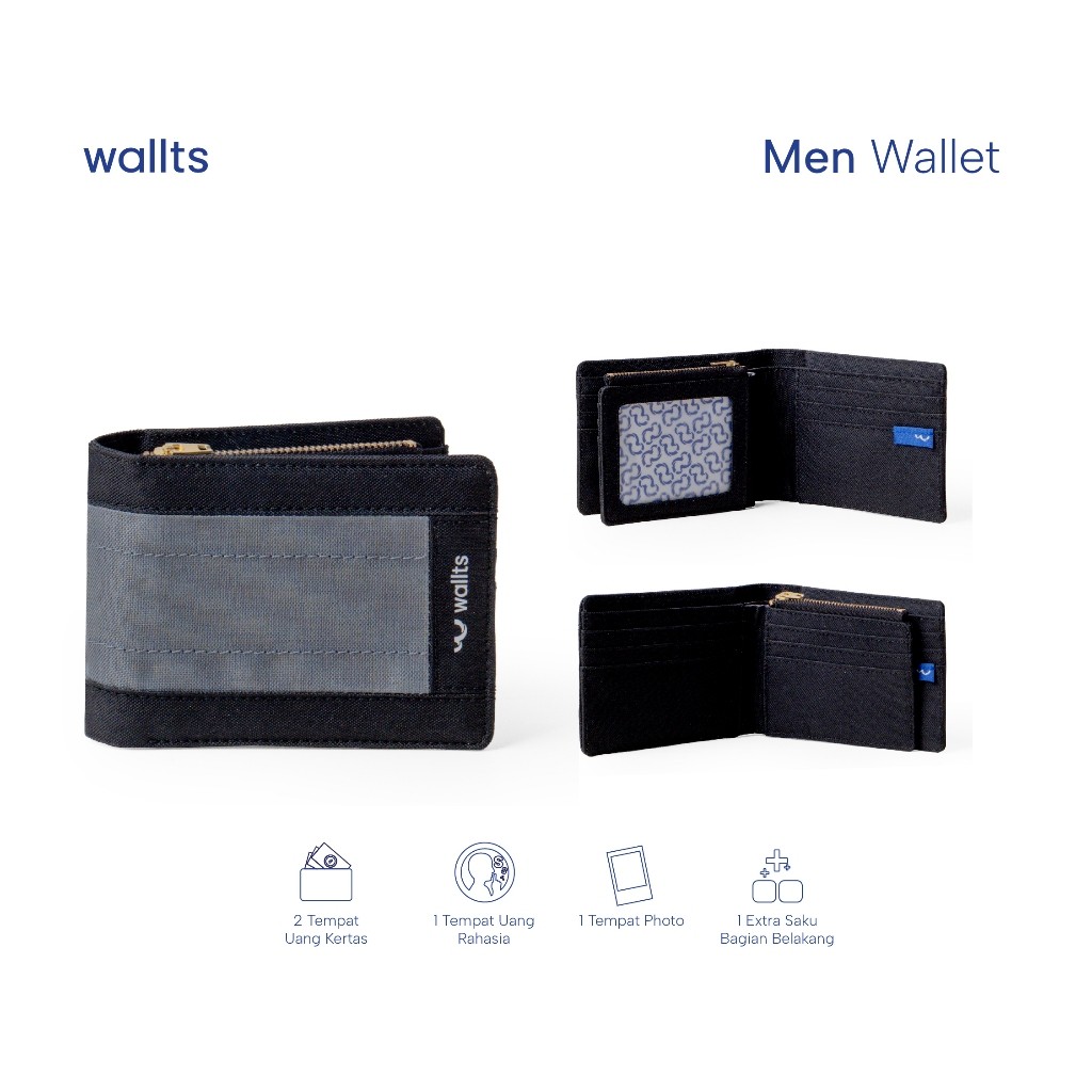 KINGSHOP Wallts Ben - Wallts Dompet Lipat Kanvas Pria Anti Air