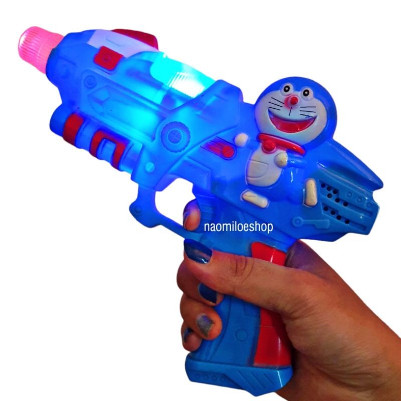 Mainan pistol doraemon lampu Mainan tembakan Doraemon anak tembakan anak nyala dan bunyi
