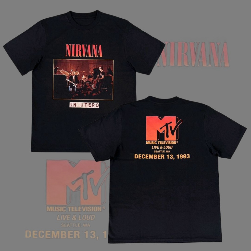 COD  Kaos band tshirt Bootleg Vintage style Nirvana Kurt Cobain MTV 1993 Tour Oversize Tshirt oleh D
