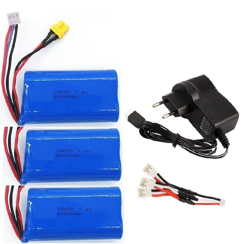 Ewellsold HUINA 580 1580 1583 R/C trucks PARTS Accessories 7.4V 2000mAh Li-ion Battery XT30 plug 158