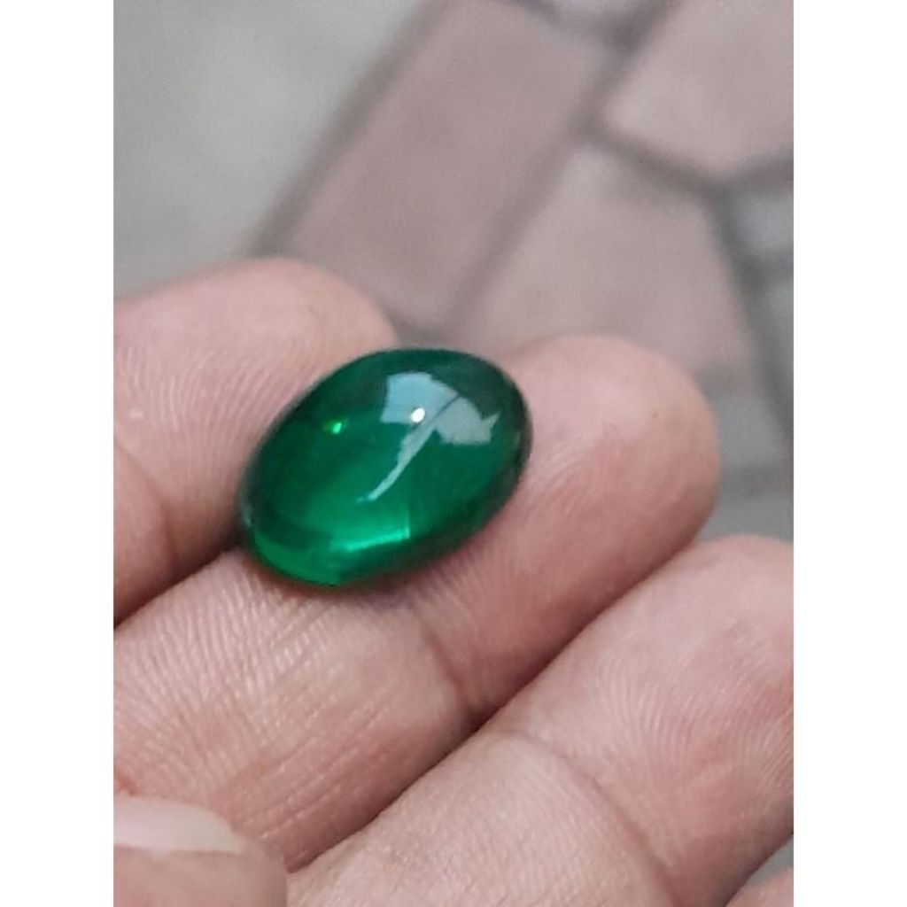 Batu akik lepasan zamrud cikotok suji hijau 18x13mm terbaik