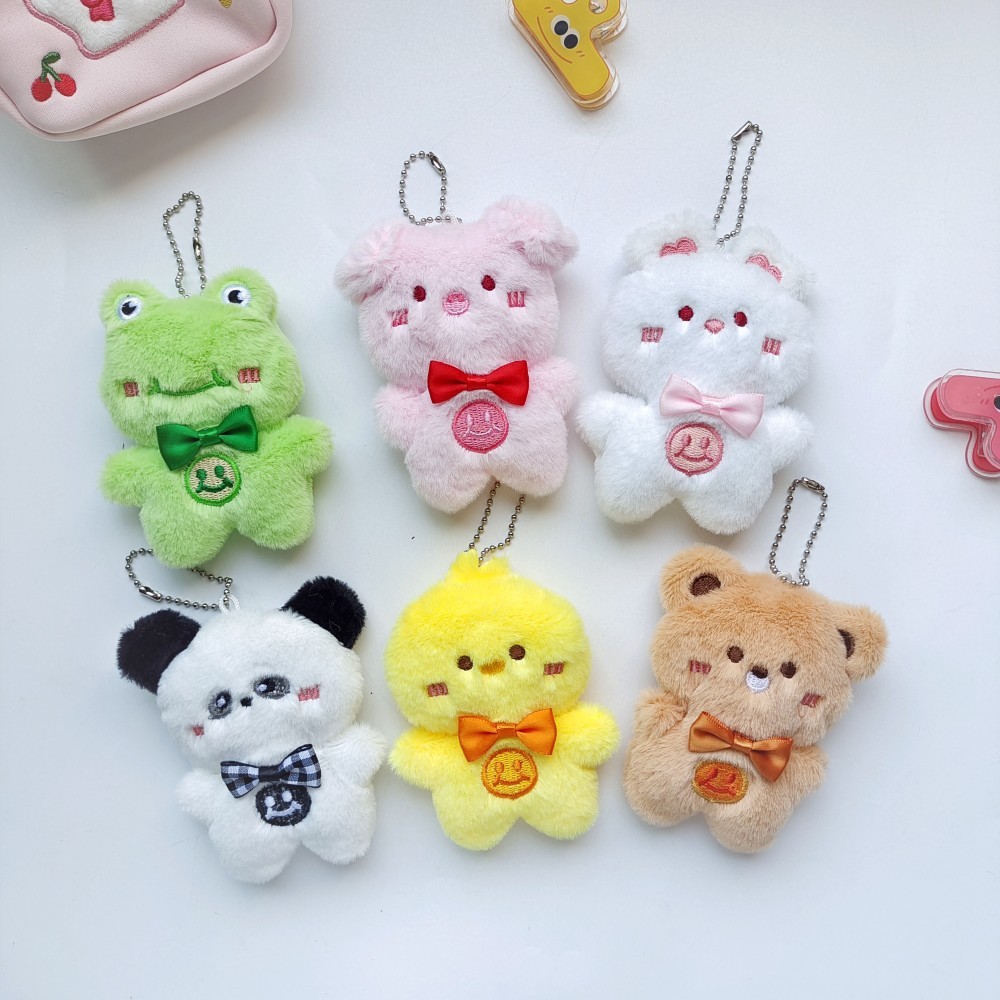 Gantungan kunci boneka kartun mewah, gantungan tas boneka lucu, liontin gantungan kunci