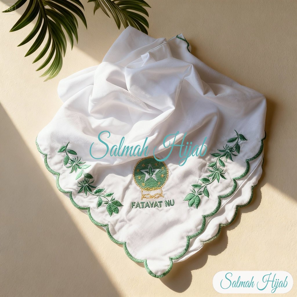 Promo Hijab Fatayat Bordir Premium Terbaru - Kerudung Fatayat Bordir Motif Daun Premium Terlaris