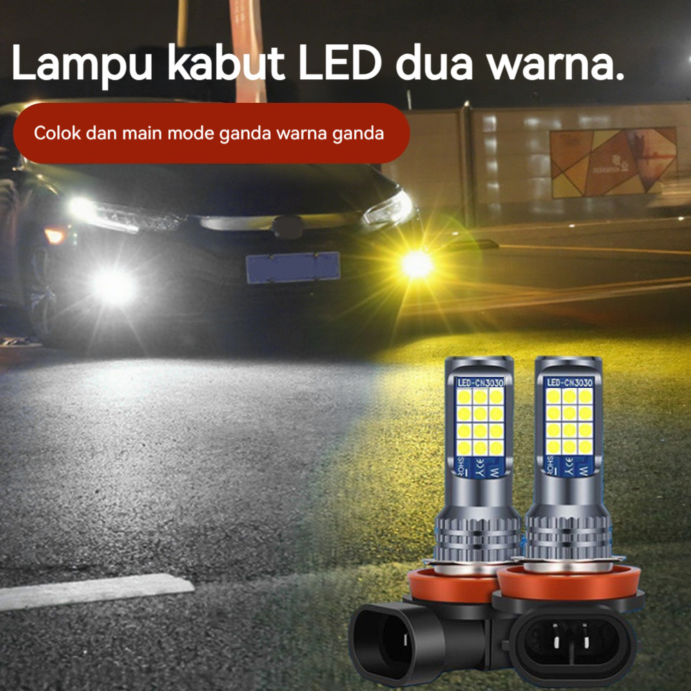 Lampu Tembus Kabut LED 3 Warna, Cocok untuk Avanza Agya Ayla ERTIGA