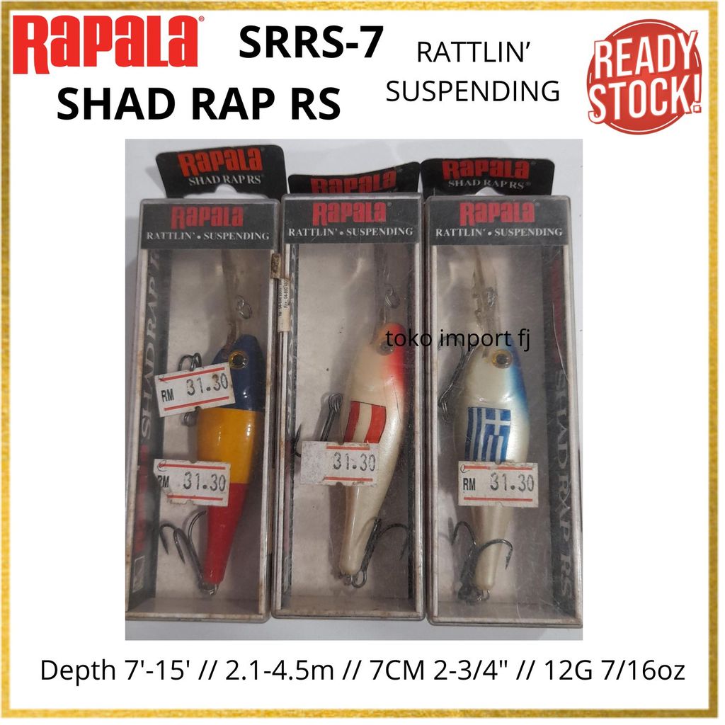 Umpan Pancing LURE UMPAN RAPALA SHAD RAP RS SRRS-7 Lures 7cm 12gram 2.1-4.5m - Lure Casting Umpan Pa