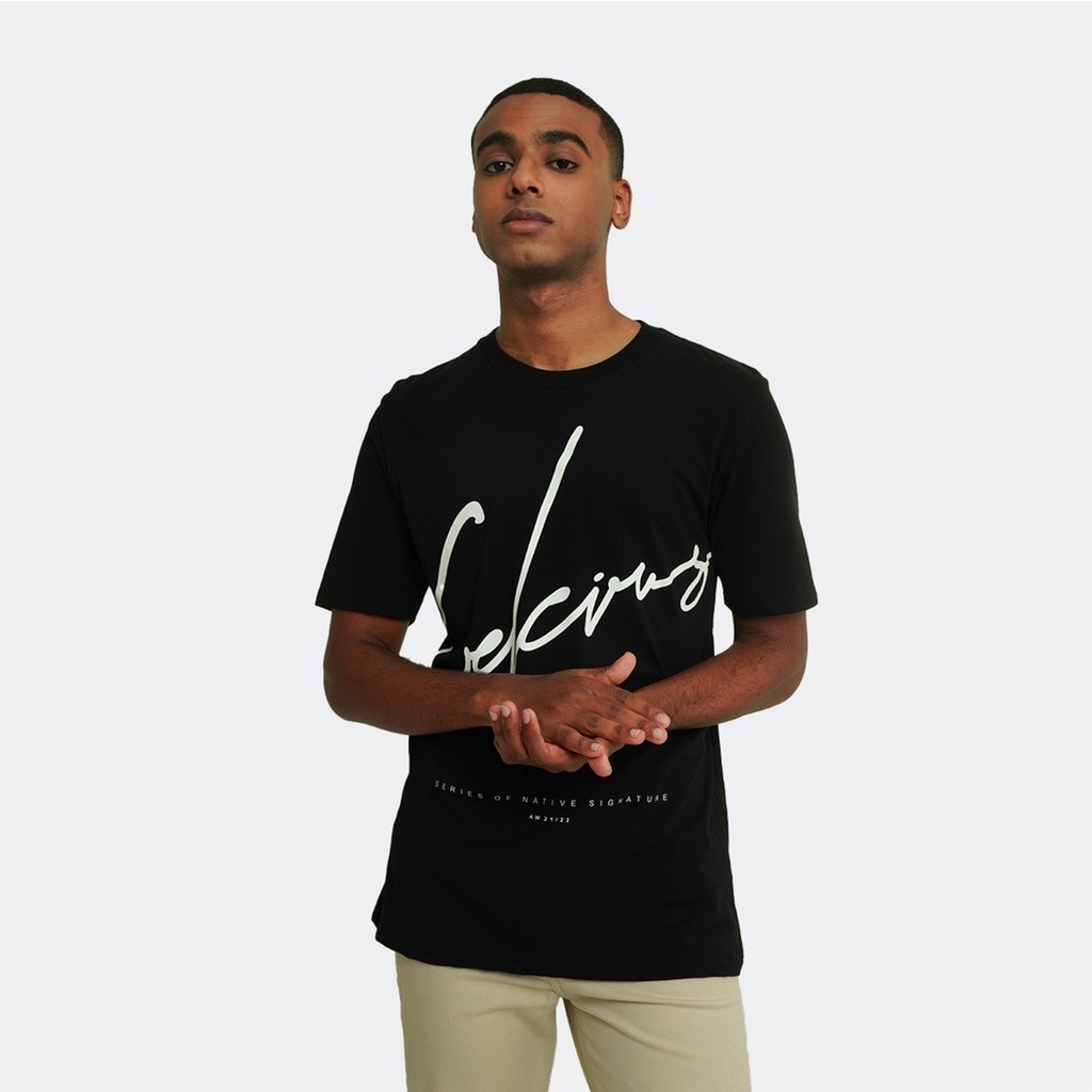 CELCIUS Kaos Lengan Pendek Sablon LIN000781C Hitam Fashion brand T-shirt Tee