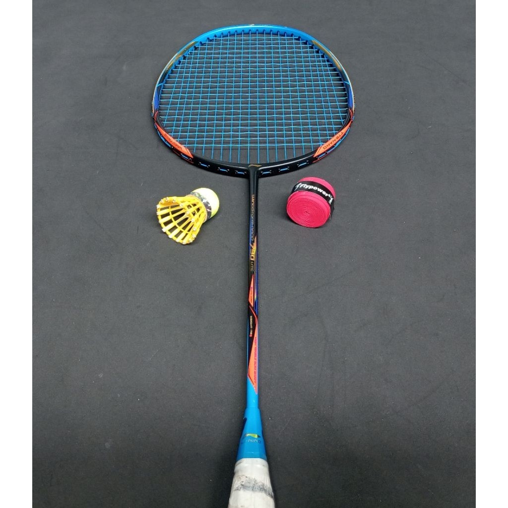 Raket badminton bekas second original lining windstrom nano 790 lite