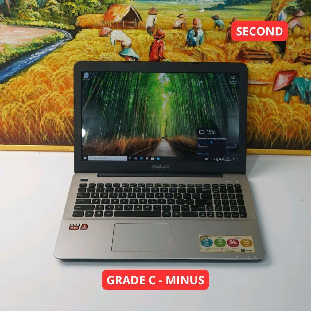 ASUS X555QG AMD A12 9700P RADEON R7 8 GB (14") GRADE C - MINUS LAPTOP SECOND ORIGINAL SINAR MUTIARA 