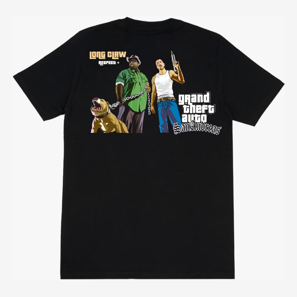 (COD) Longclaw - Kaos Big Size Pria Casual Distro Series Game GTA - Black