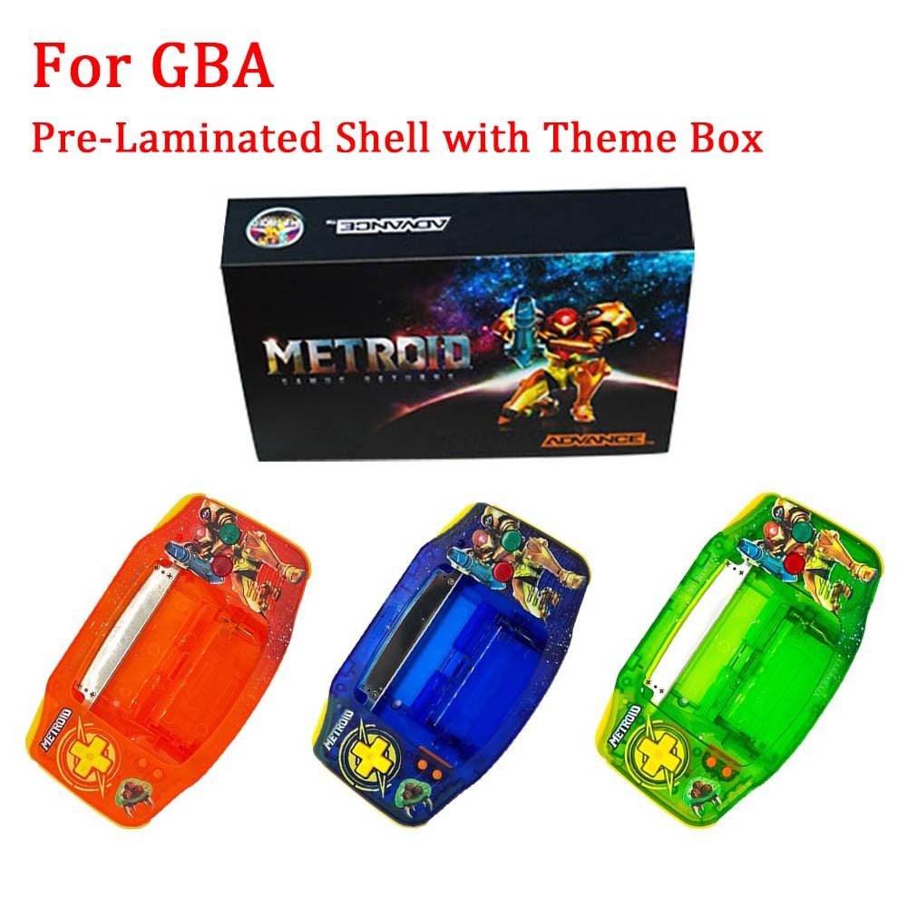 Customized Pre-Laminated IPS Houing Shell With Theme Box For GBA Backlit IPS V3 V4 Laminated LCD Scr