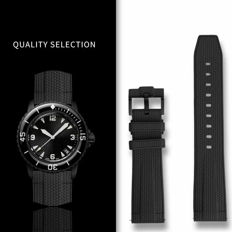 New Design For Official Blancpain x Swatch Rubber Watch Strap for Fifty Fathoms Oceans of World Coll