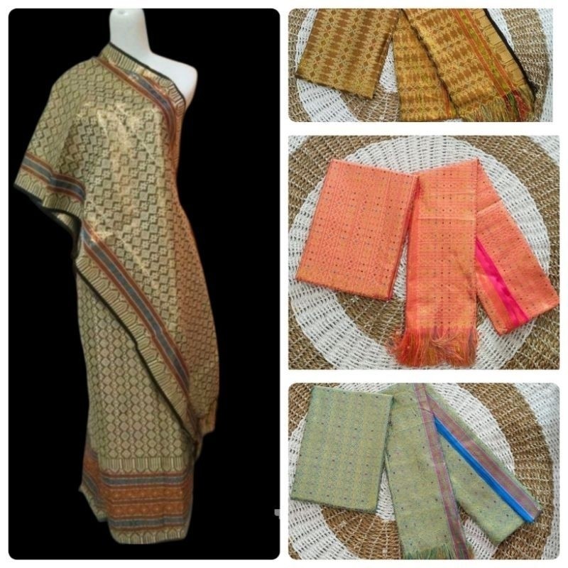 satu set selendang&rok  sarung songket thailan bisa jadi rok span dan rok lilit