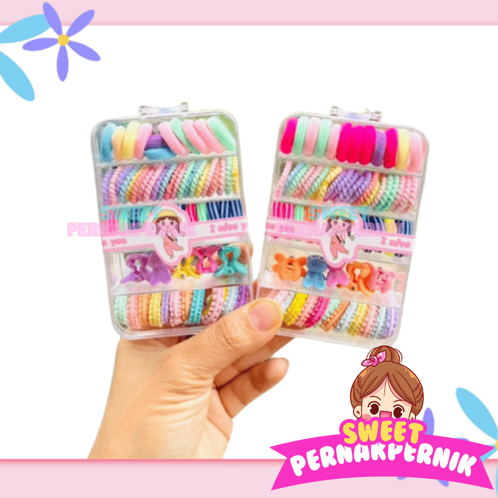 Karet Jepit Rambut Anak Box Lucu Fashion Korea