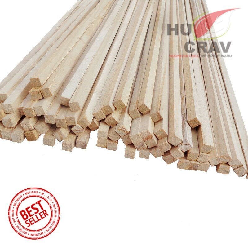 Stick Kayu Kerajinan Tangan Stick Kayu Kotak Panjang Jati Belanda 2 cm x 2 cm x 1 meter list Rumah