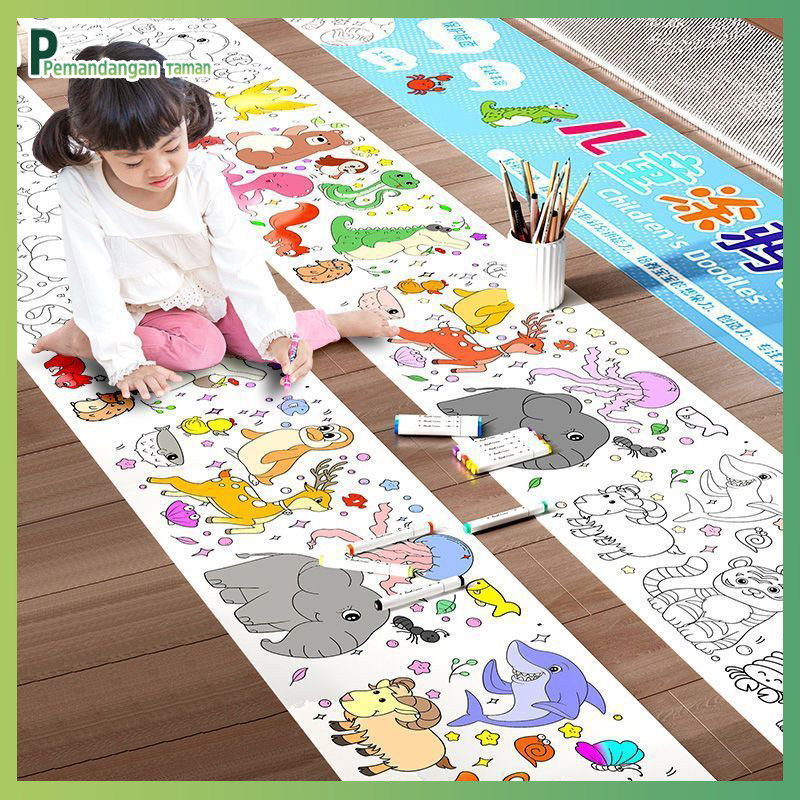 Gulungan gambar anak-anak, kertas mewarnai, kertas gambar besar, mainan bayi taman kanak-kanak untuk