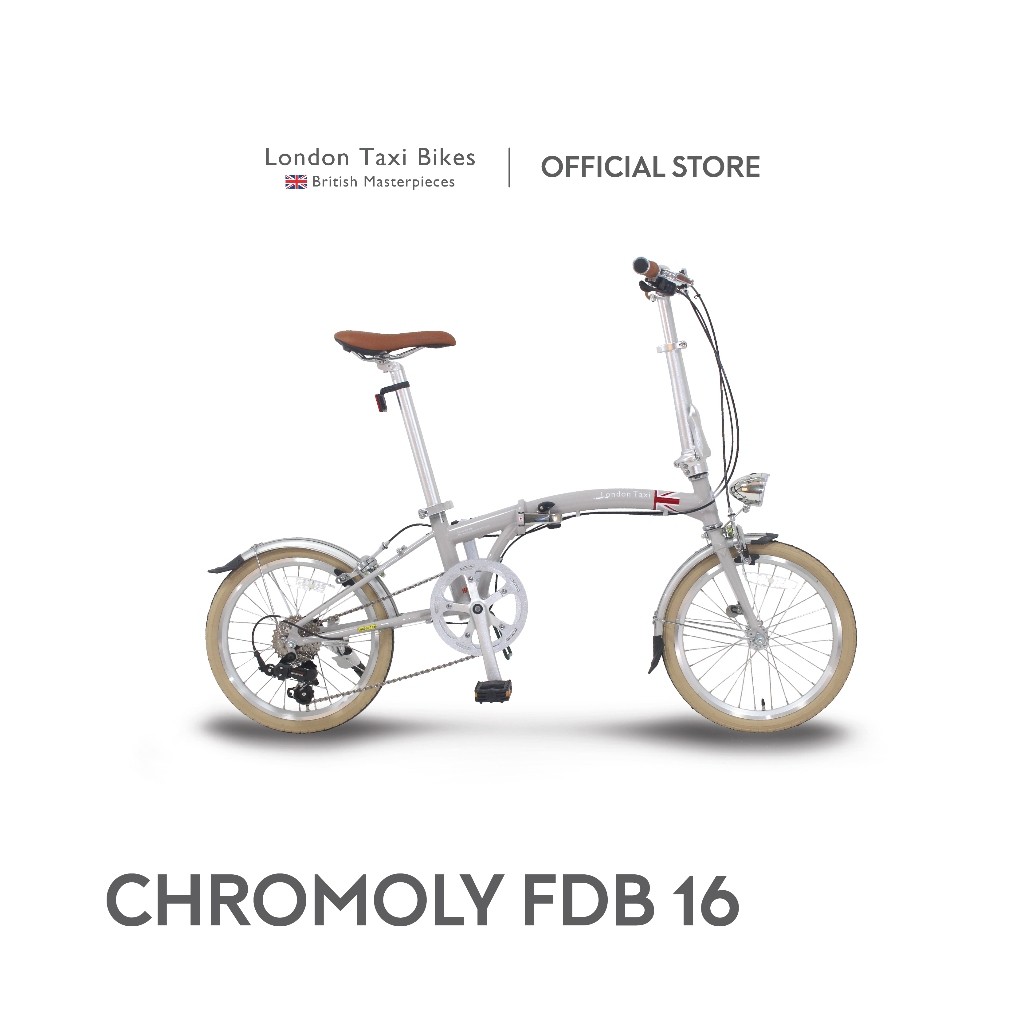 London Taxi CHROMOLY Folding Bike 16 - Ivory / Sepeda Lipat 16 Inch