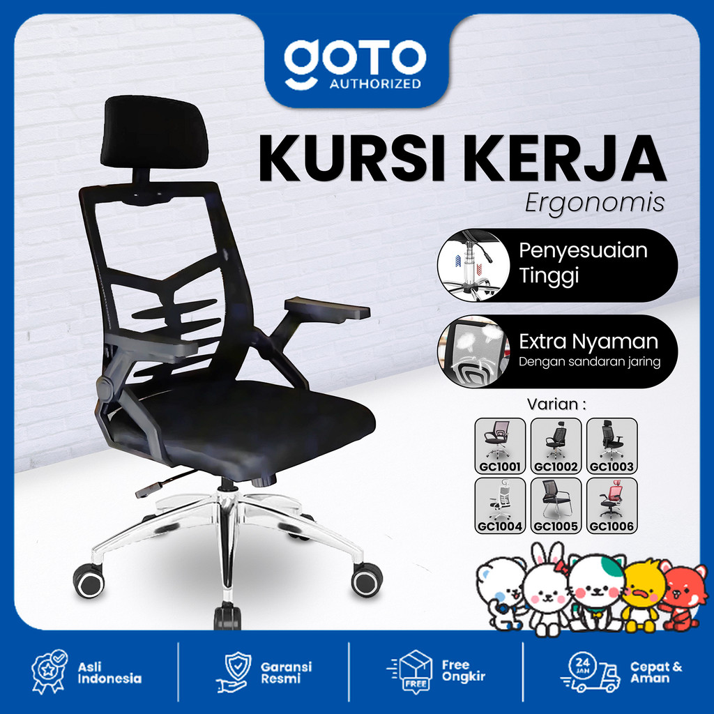Goto Coreflex Chair Kursi Kerja Kantor Belajar Komputer Hidrolik Putar