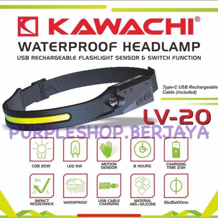 Kawachi Senter Kepala COB LED 20Watt dan 5Watt senter samping WATERPROOF LV 20 - -, -