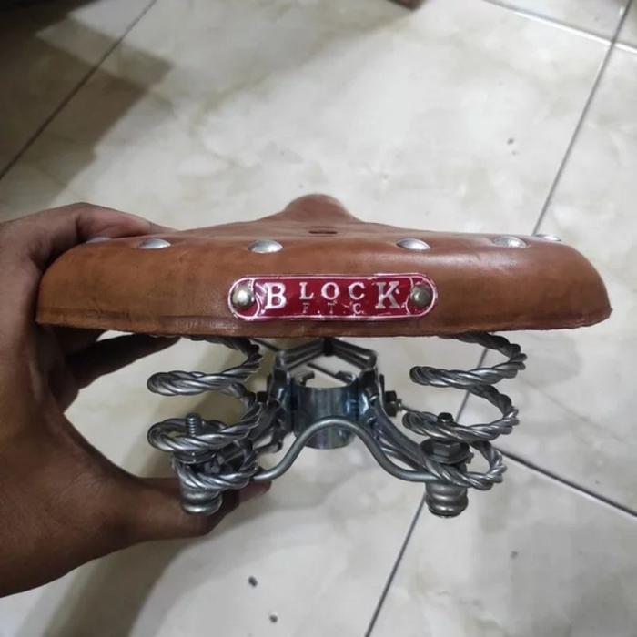 SADEL KULIT GAZELLE BLOCK MODEL PER JOK SEPEDA KEBO ONTHEL ONTA