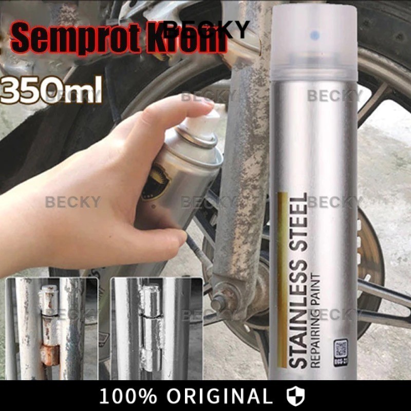 Cat Semprot Chrome 350ml Chrome Spray Pain Krum Stainless Automotive Metallic Paint Chrome No Rust C