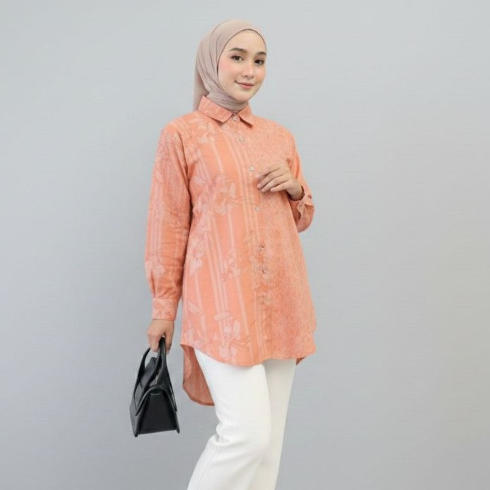 VIP - Terbaru Atasan Kemeja Printed Kemeja Wanita Lengan Panjang Kemeja13