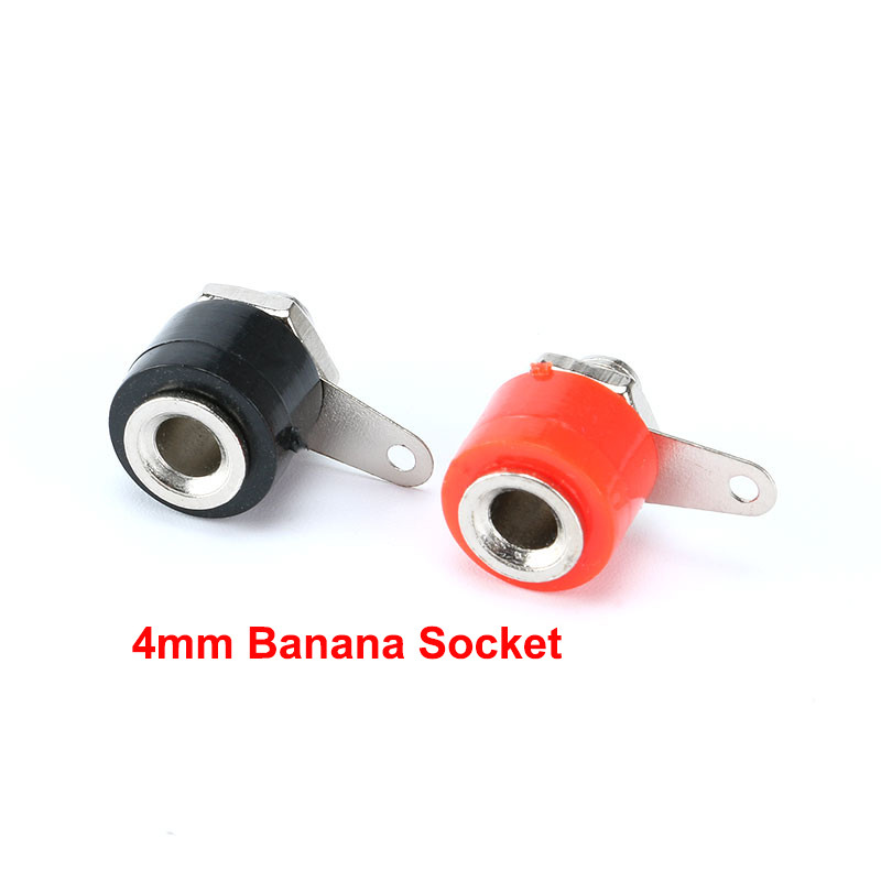 10pcs/lot 4mm Banana Socket Female Jack 4mm Banana Binng Post for Banana Plug Terminal Connector Bla