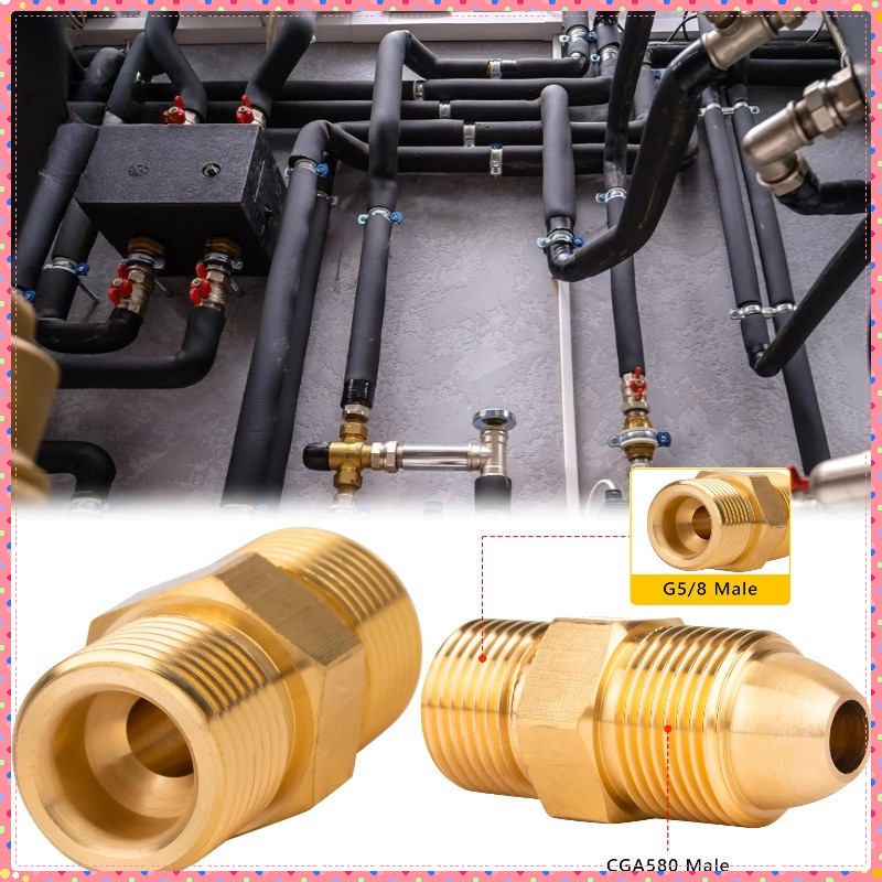 Adaptor Double Nepel Kuningan G5/8 Konektor Oksigen Ke Co2