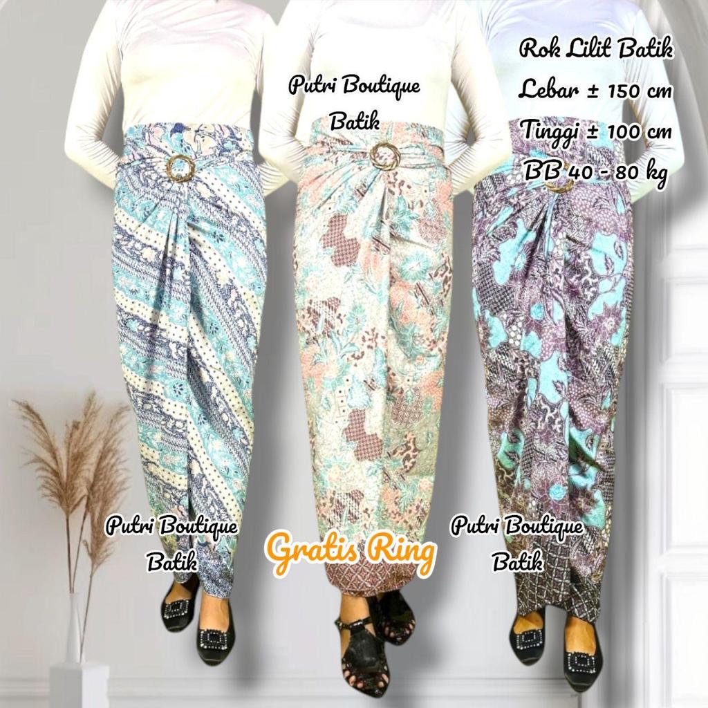 Rok Lilit Batik FREE RING BELT/ROK LILIT Kebaya/Rok Wisuda/Jarik Lilit