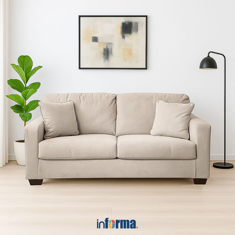 Informa Ashley Bavello-9 Sofa Fabric 3 Seater - Cokelat Muda Sofa Ruang Tamu Kursi Sofa Sofa Minimal