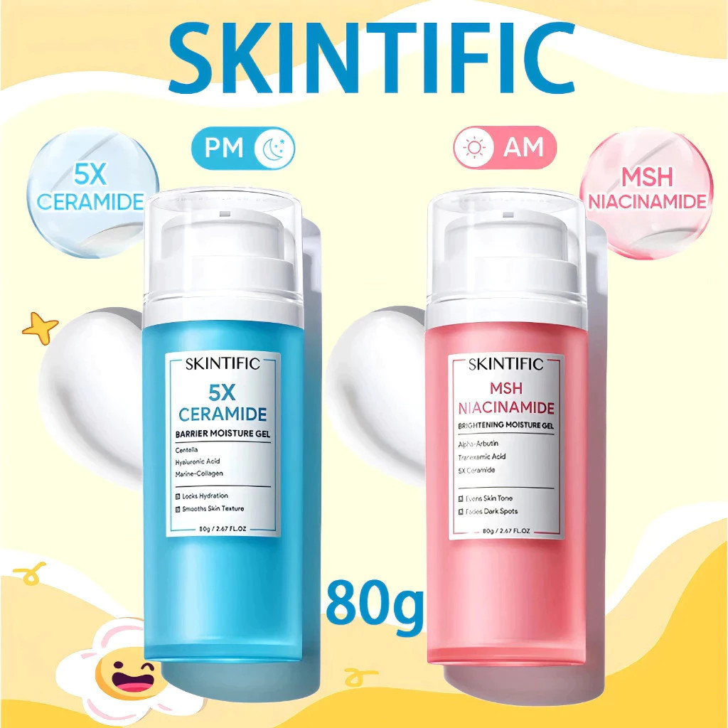 SKINTIFIC 5X Ceramide Barrier Moisture Gel 80g / MSH Niacinamide Brightening Moisture Gel  / 5% Pant