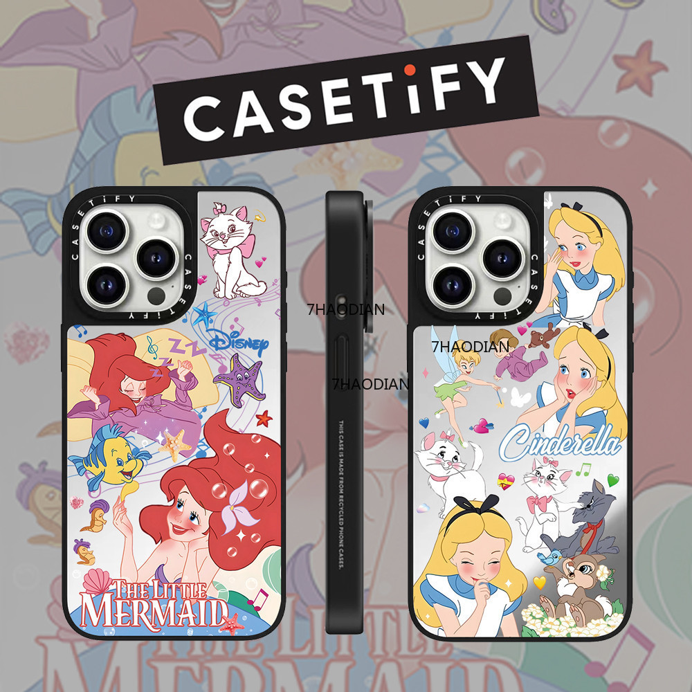 CASETIFY  With Box Cartoon Cute Cat Disney Princess Mirror Face Phone Case for IPhone 17 17air 17pro