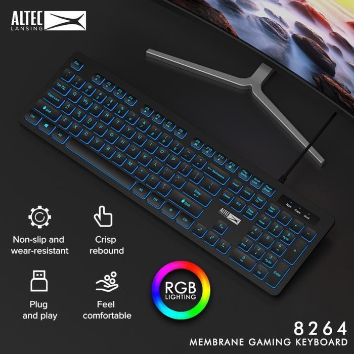 Keyboard Gaming Altec Lansing Algk-8264 Membrane - Led Rgb Backlight