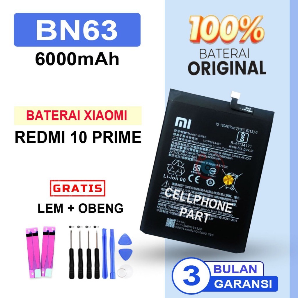 BATERAI BATRE XIAOMI REDMI 10 PRIME / BN63 ((FREE OBENG LEM))