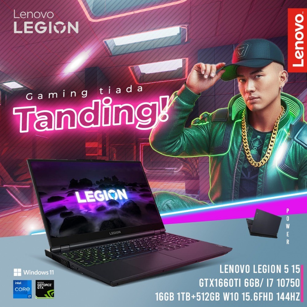 LENOVO LEGION 5 15 GTX1660TI 6GB/ I7 10750 16GB 1TB+512GB W10 15.6FHD 144HZ