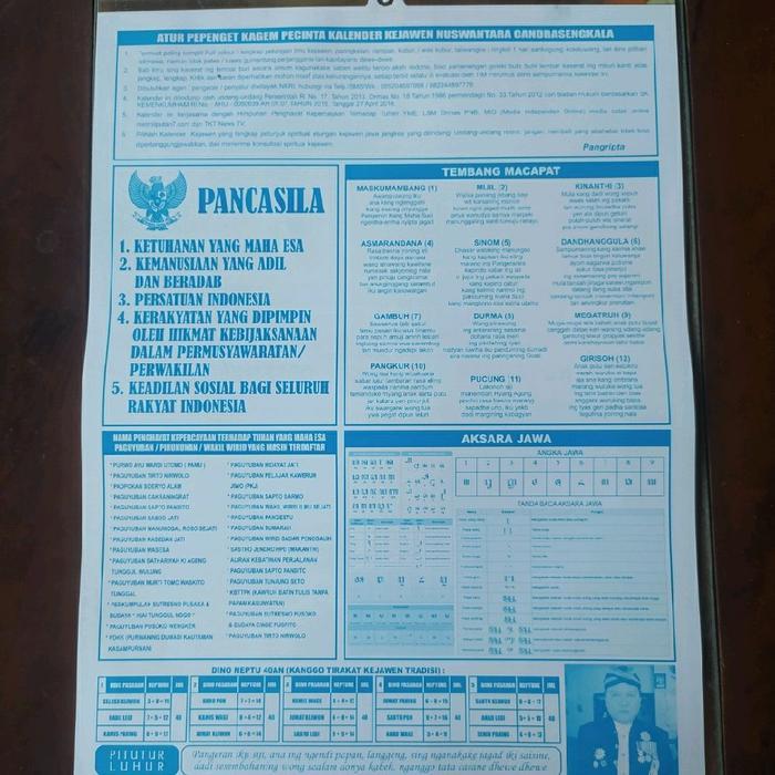 GROSIR Kalender 2026 - Kalender Jawa Kejawen 2026 - Candrasengkala Nusantara Terlaris