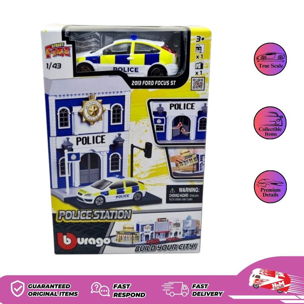 Bburago Build Your City Street Fire Polica Station