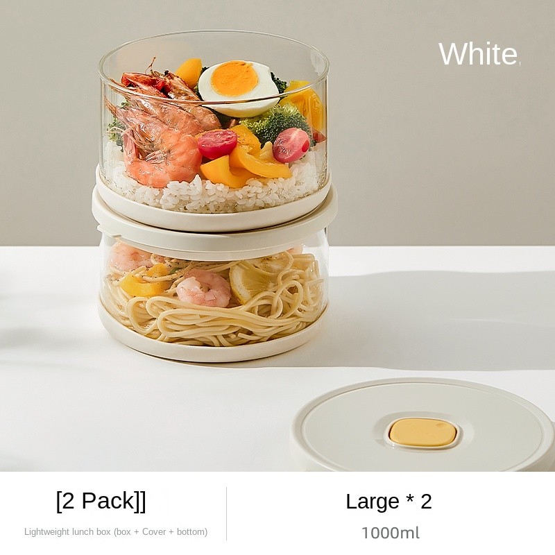 Glass Tupperware Set Airtight Containers Heat Resistant Lunch Box Food Storage for Frozen Rice Salad