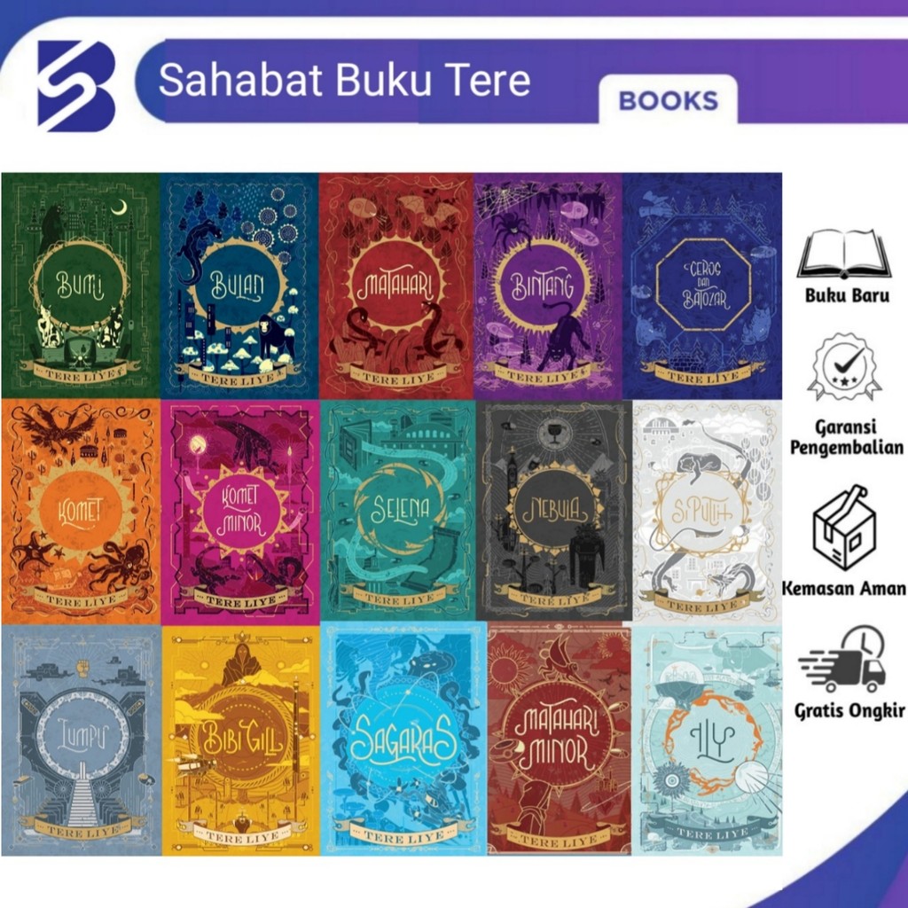 Buku Novel Tere Liye Series Paket Serial Bumi ILY Aldebaran Bulan Matahari Bintang Ceros dan Batozar