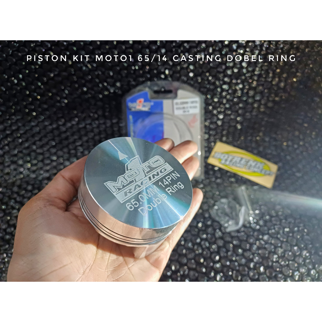 PISTON KIT SEHER SET 65 PIN 14 CASTING BUNGKUS BIRU MOTO1