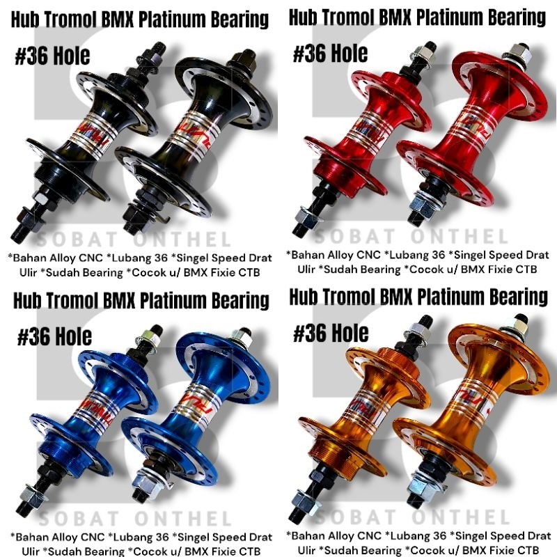 CANDUSHOP Hub Tromol BMX 20 Platinum Bearing 36 Hole
