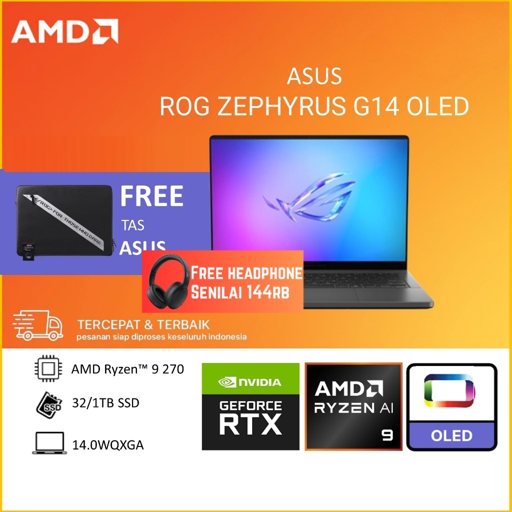 ASUS ROG ZEPHYRUS G14 OLED GA403UH - AMD RYZEN 9 270 RTX5050 8GB/ RAM 32GB 1TB W11+OHS14.0WQXGA 120H