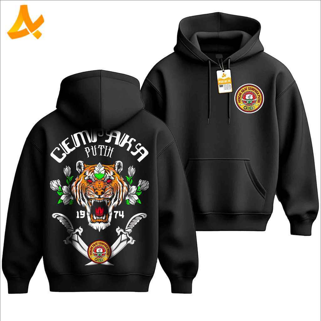 Jaket Hoodie CEMPAKA PUTIH 1974 Harimau Fighter - Distro Kaos PSCP ANCAP Cempaka Putih