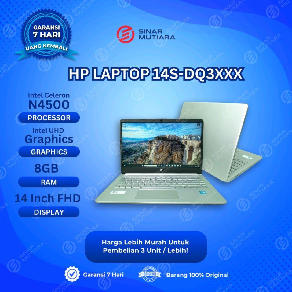 HP LAPTOP 14S-DQ3XXX CELERON N4500 8 GB (14") LAPTOP SECOND ORIGINAL SINAR MUTIARA CELL