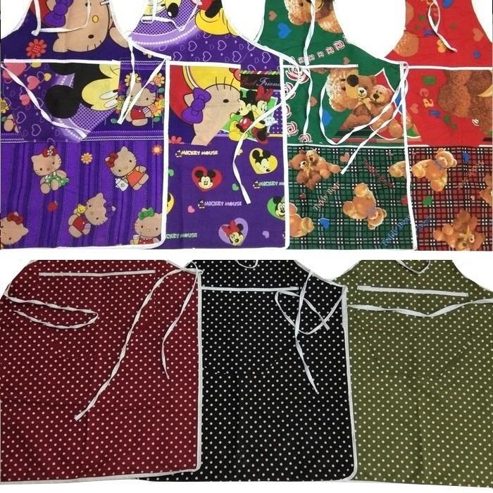 Celemek Masak Kain Saku Celemek Masak Apron Motif Bisa Dicuci