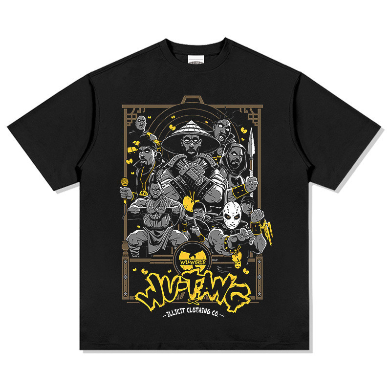 COD Wu-Tang Clan Kaos Lengan Pendek Cetak Wu Tang Clan Longgar Unisex Rap Hip Hop Tee Leher Bulat