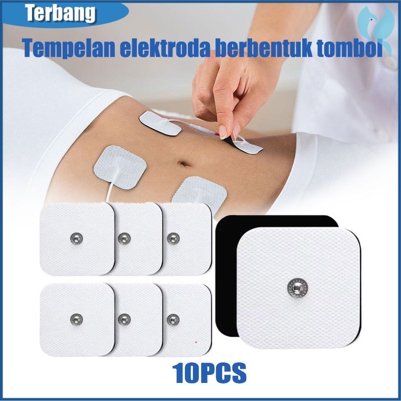 10PCS Tempelan elektroda berbentuk tombol Pad Tens Kancing Electrode Pads Beurer EM / Pad Electrode 