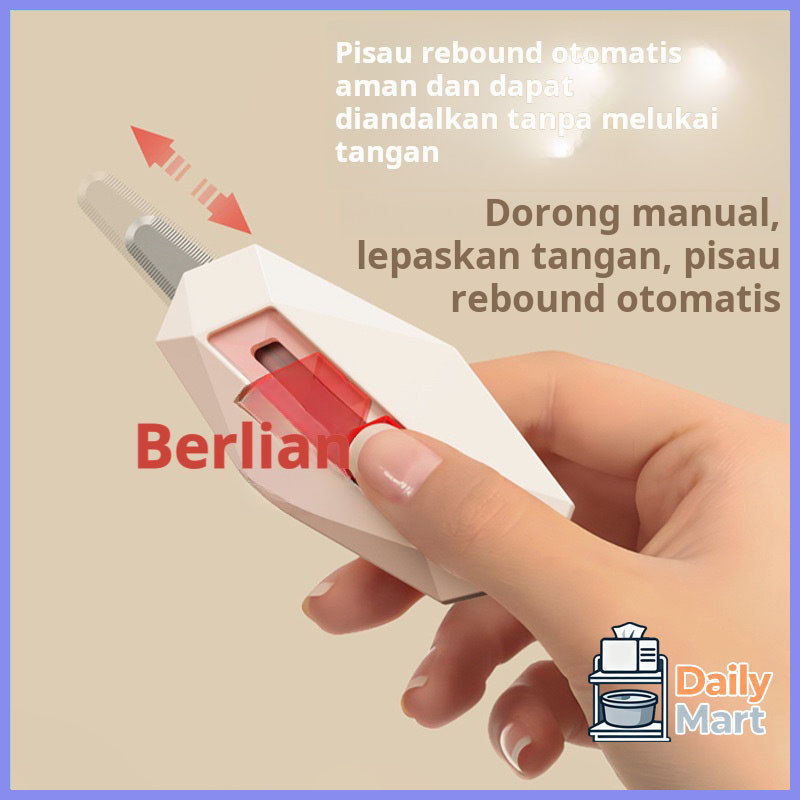 Pisau kurir berbentuk berlian dengan pegas, pembuka kotak brankas, desain anti-potong, pegas satu to