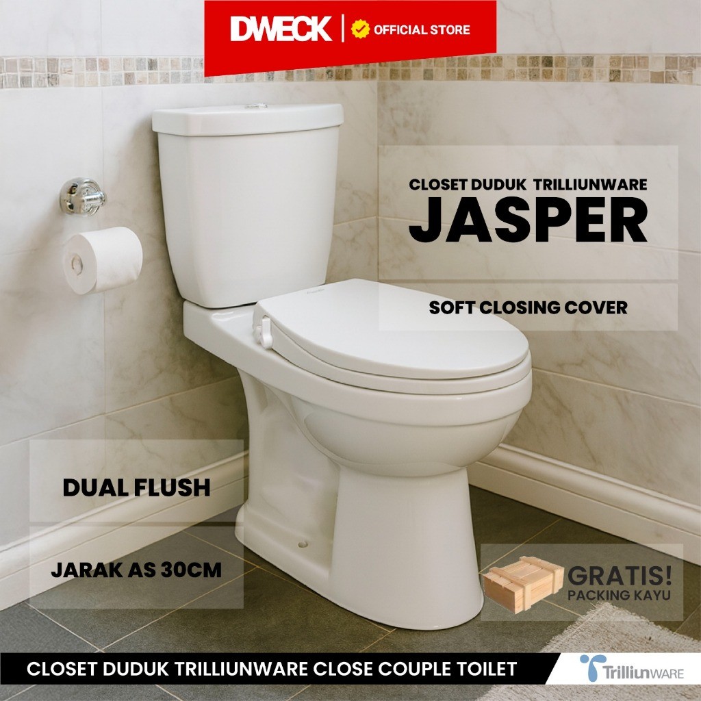 TRILLIUNWARE- Closet Duduk Kloset Duduk Toilet Duduk JASPER