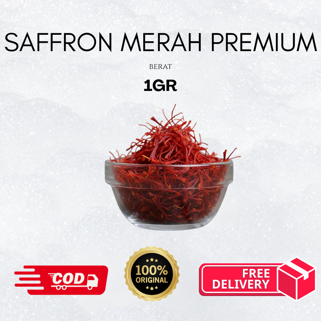 Bunga Saffron Iran Asli Grade A | Herbal Premium 1gr untuk Kesehatan & Masakan